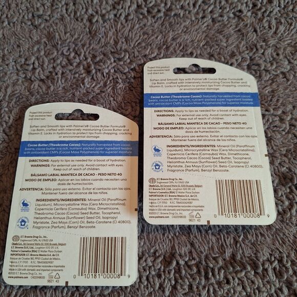 2 Pack Palmers Cocoa Butter Formula W/ Vitamin E Lip Balm 48 Hour Moisture - Picture 3 of 4